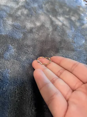 Classic Gold Simple Dainty Squiggle Wave Ring Band, size 6-6.5 thumbnail 3