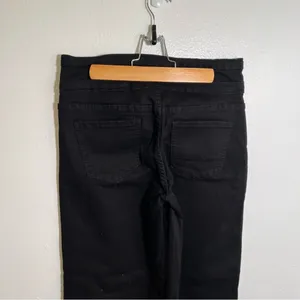Roswear Women's Sz Medium Wide Leg High Waisted Jeans Black Three Button Stretch thumbnail 7