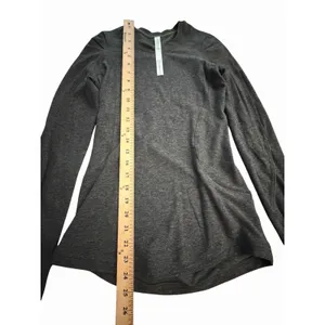 Lululemon Extra Mile Long Sleeve Shirt Sz 2 Cuffins Heathered Utilitarian #EE6-1 thumbnail 9