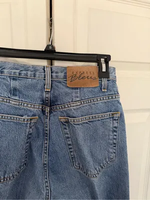Vintage Express Women's Blue Jeans Straight Skinny High Waisted Size 7/8 Long thumbnail 7