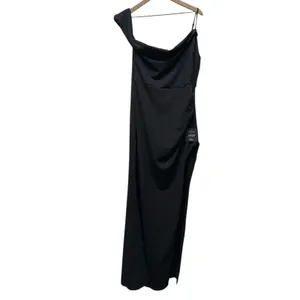 Lulus Sparkling Attraction Black Maxi Dress XL Glitter Formal‎ Leg Slit Long thumbnail 4