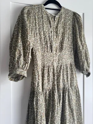 ✨like new✨ Dôen Rosamund Dress in Cream Tilbury Paisley Size XS Puff Sleeve thumbnail 6