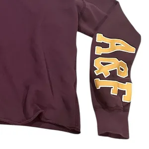 Abercrombie & Fitch Deep Purple Spellout Sweatshirt Pullover Oversized Hoodie L thumbnail 4
