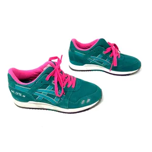 Asics Gel Lyte III Size 7 Shoes Sneakers Blue with Pink Laces Sports Activewear‎ thumbnail 2