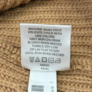 Quince Fisherman Crew Sweater Women XS Camel 100% Organic Cotton Ribbed Knit Top thumbnail 9