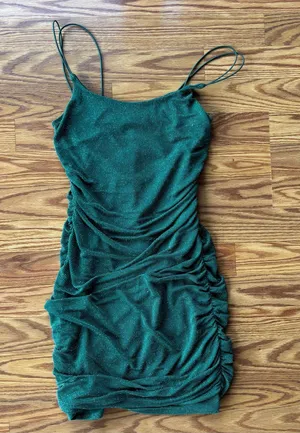 Altar'd State Sparkly Green Mini Dress thumbnail 1