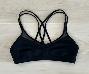 black mesh lululemon strappy bra thumbnail 1