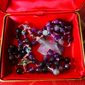 Handmade Natural Amethyst stone Cross necklace 💖 thumbnail 8