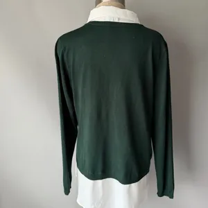 Adrianna Papell Layered Look Sweater Blouse Combo Green & White Size XL thumbnail 5