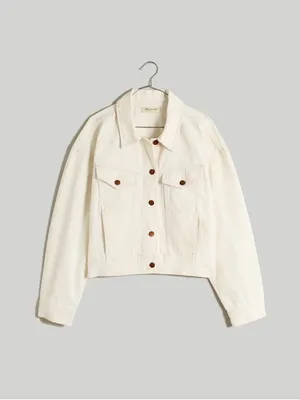 Madewell The Trucker Jean Jacket Size S White Vintage Canvas thumbnail 10