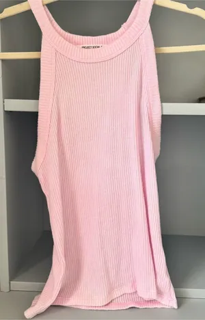 Project Social T - Light Pink high neck Rib Tank. Small NWOT thumbnail 1