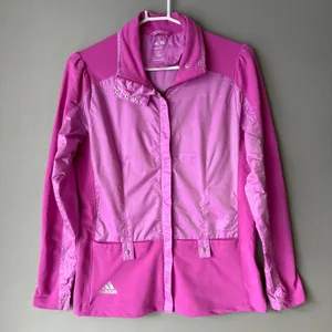Adidas‎ Sporty Chic Outdoors Performance Full Zip Windbreaker Jacket M Pink thumbnail 1