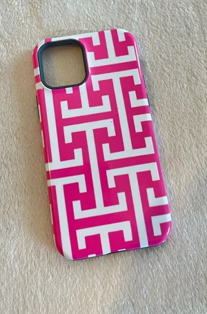iPhone 12 preppy pink phone case thumbnail 1