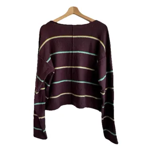 Free People Make You Mine Sweater Sz M Striped Crop 90’s Oversized thumbnail 3