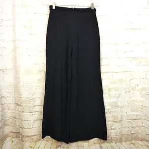 Reformation Pants Womens 8 Black Wide Leg High Rise Tie Belt Flowy Lined Boho thumbnail 2