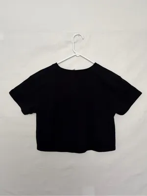 AS Colour Womens Small Stay Danglin Graphic Crop Top T Shirt Black Cotton(A930) thumbnail 7
