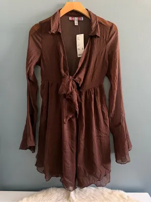 Urban Outfitters Kiki Tie-Front Mini Dress thumbnail 1