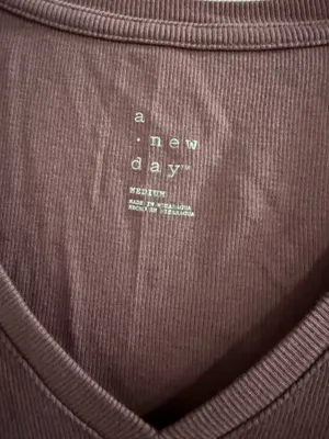 A New Day Mauve Ribbed V Neck Long Sleeve Top thumbnail 3