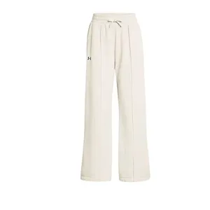 NWT Under Armour Womens Cream Rival Fleece Wide Leg Textured Sweatpants XL thumbnail 5