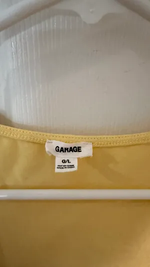 Garage Butter Yellow Square Neck Crop Top thumbnail 3