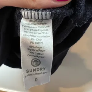 SUNDRY navy blue rainbow heart pullover long sleeve terry sweatshirt size 0/ XS thumbnail 9