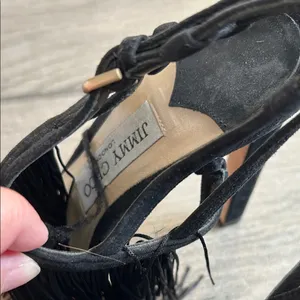 Jimmy Choo Black Fringe Heels thumbnail 7
