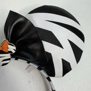 Disney Parks Minnie Mouse Ears Headband Black White Mummy‎ Bow Halloween Spooky thumbnail 5