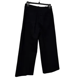 Anthropologie Black Cropped Wide-Leg Pants Size 2 thumbnail 4