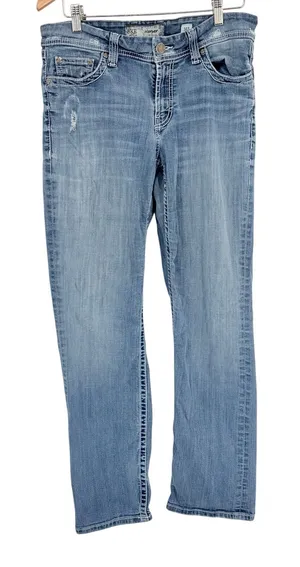 BKE Harper Distressed Bootcut Jeans Sz 31Lx33.5 Embroidered Buckle Y2K Country thumbnail 1