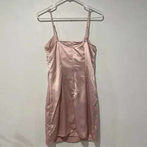 Forever 21 Pink Satin Bow Mini Dress | Size M | Elegant Party / Date Night Look thumbnail 2