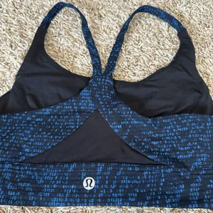Lululemon Train Times Bra Pulse Capri Black‎ Blue Women's 8 Workout Yoga Stretch thumbnail 4