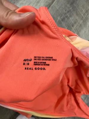 Aerie Coral Stripe One Piece Swimsuit thumbnail 12