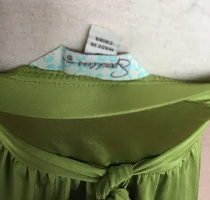 2000s Y2K Stretch Chartreuse Green Bright Spaghetti Strap Dress S thumbnail 4