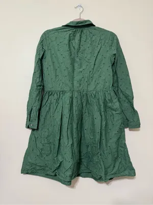 J.Crew green eyelet cotton mini shirtdress thumbnail 5