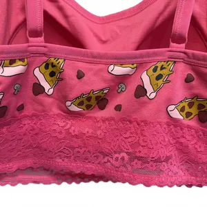 Torrid Seamless Lace Band Pizza My Heart Pink Bralette Size 0 (L/12) thumbnail 7