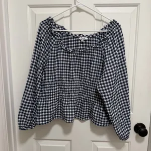 Madewell Sophia Top in Textured Windowpane Size XL thumbnail 2
