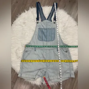 🆕 American Eagle Outfitters Blue and White Striped Overalls Size L thumbnail 3