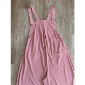 NWT Halara Adjustable Straps Pockets Waffle Casual Overalls Rose Tan Size Small thumbnail 12