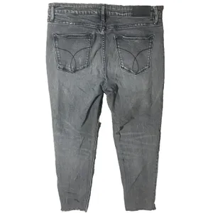 Calvin Klein Jeans High Rise Mom Jeans Womens 32 Gray Distressed Tapered Denim thumbnail 8
