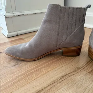 Marc Fisher Taupe Suede Ankle Booties thumbnail 4