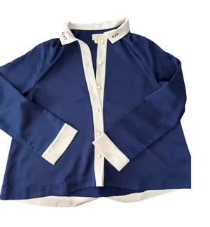 Kate Spade New York Dream A Little Dream Cat Nap Pajama Top XS Blue White Long thumbnail 1