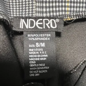 Indero Grey Glen Plaid High Waisted Pull On Trousers Dress Pants S M Tapered thumbnail 7