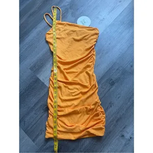 Princess Polly Reece Mini Dress NEW Orange Ribbed Ruched Bodycon thumbnail 10