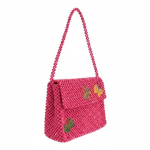 Wild Fable Butterfly Pink Beaded Flap Shoulder Bag thumbnail 3