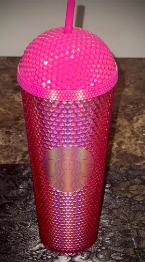 Iridescent-Pink Starbucks Tumbler. New thumbnail 1