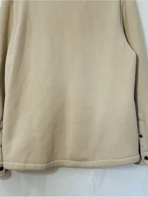 Cozy Neutral Teddy Jacket with Snap Front Tan Size M thumbnail 5