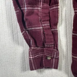 Woolrich Women’s Size 10 Plaid Flannel Button Front Long Sleeve Shirt Burgundy thumbnail 15