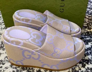 Gucci Jumbo GG Platform Slide Sandal Size 38.5 thumbnail 1