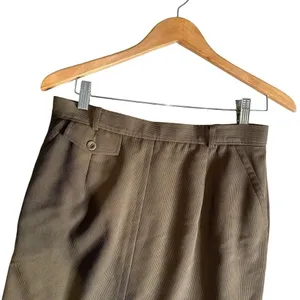 Vintage 90s Carlisle Midi Skirt Ribbed Womens 14 Green Straight Pencil Split thumbnail 5