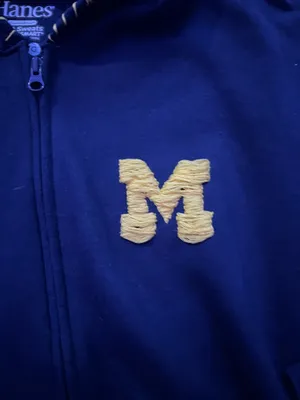 Hanes Michigan Hand Embroidered Zipup thumbnail 2